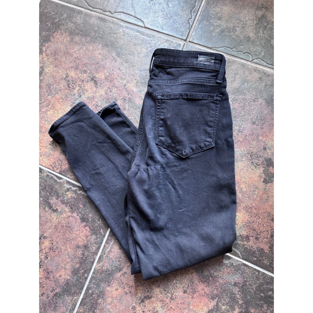 PAIGE Verdugo Ankle Jeans Women’s 27 Black Skinny Stretch Denim 26”